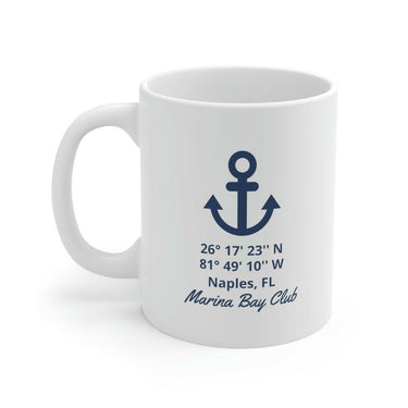 Personalized Latitude Longitude Ceramic Beach Coffee Mug Mugs New England Trading Co
